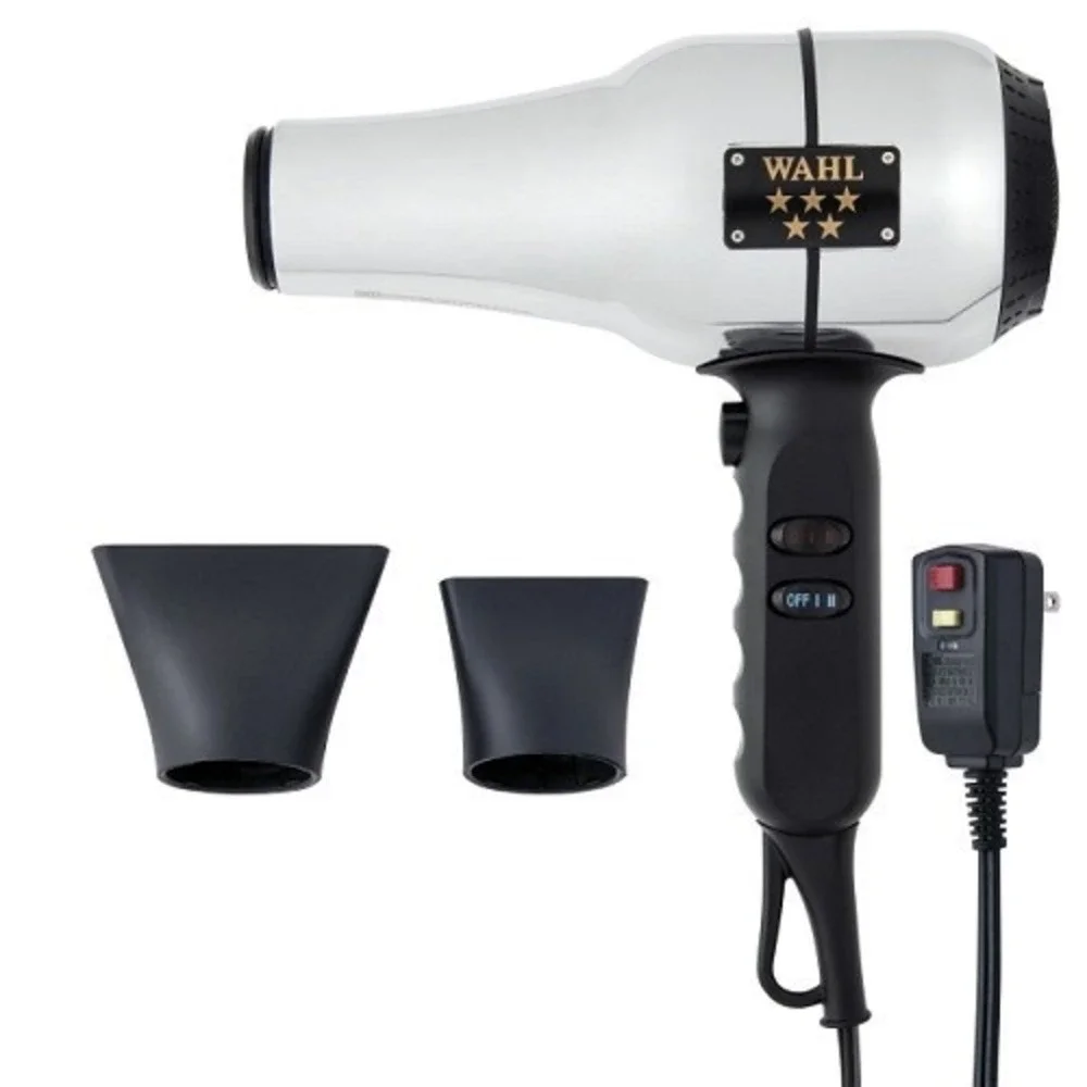 Wahl Professional 5-Star Barber Hair Dryer #5054 Silver 2 Speed 3 Heat New